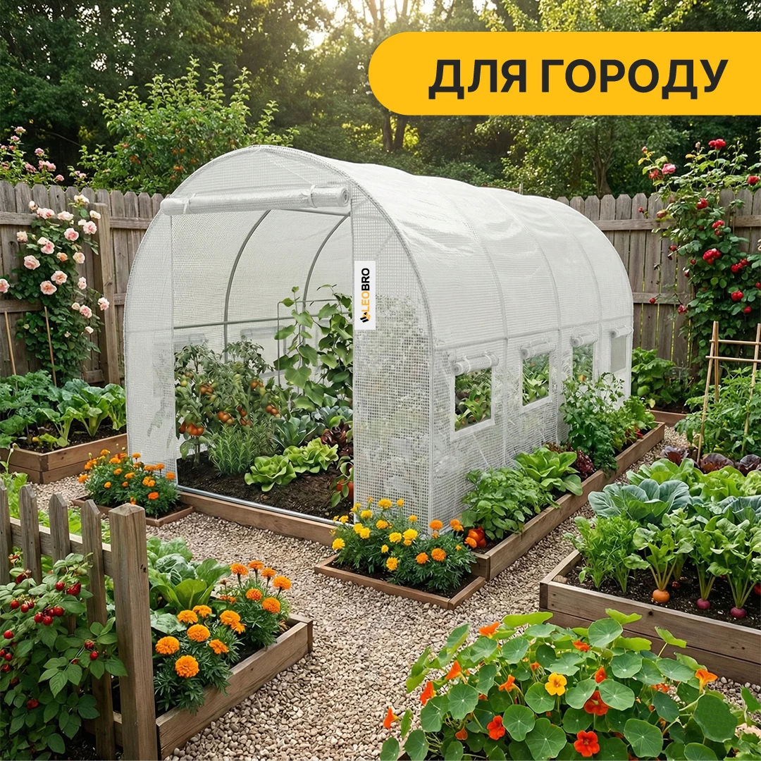 Теплиця LEOBRO Garden 10м² White поліетилен 400х250х200 см
