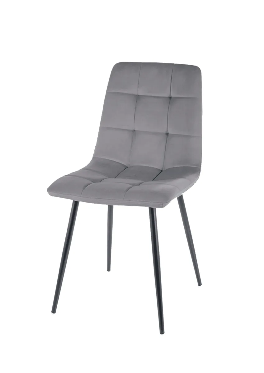 Стілець MIA чорний каркас/сірий оксамит 70x65x49 см