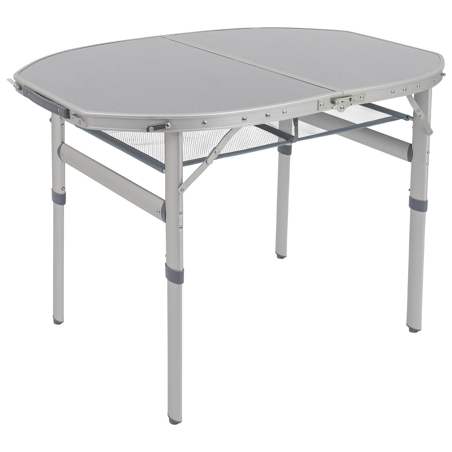 Стіл Bo-Camp Premium Oval 100x70 см алюмінієвий сірий термостійкий композит