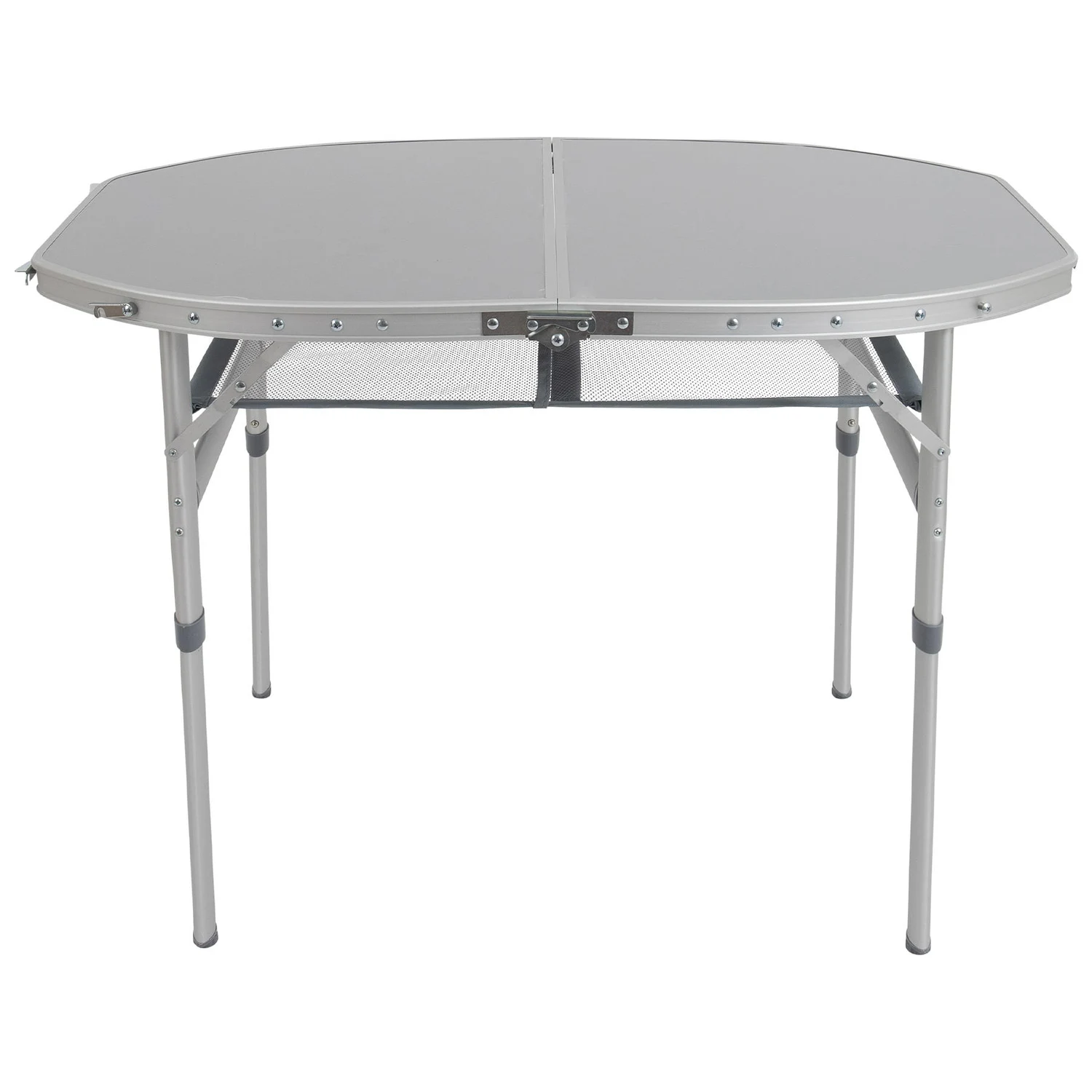 Стіл Bo-Camp Premium Oval 100x70 см алюмінієвий сірий термостійкий композит