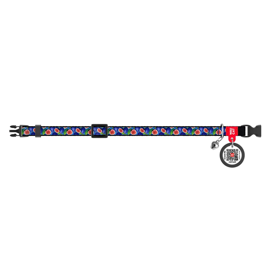 Нашийник WAUCAT Nylon XS 10 мм 20-30 см Інжир з QR паспортом