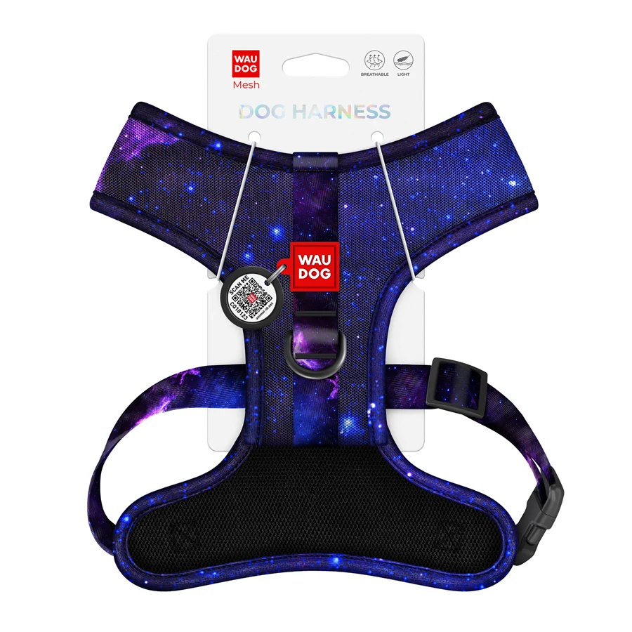 Шлея WAUDOG Mesh дихаюча з QR адресником NASA21 42-60 см, 35 см