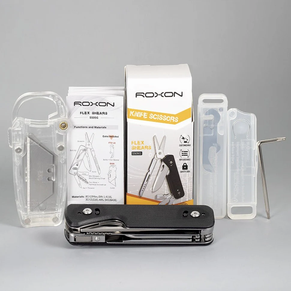 Мультитул Roxon Flex S505G 14 функцій нержавіюча сталь 108х26х23 мм чорний