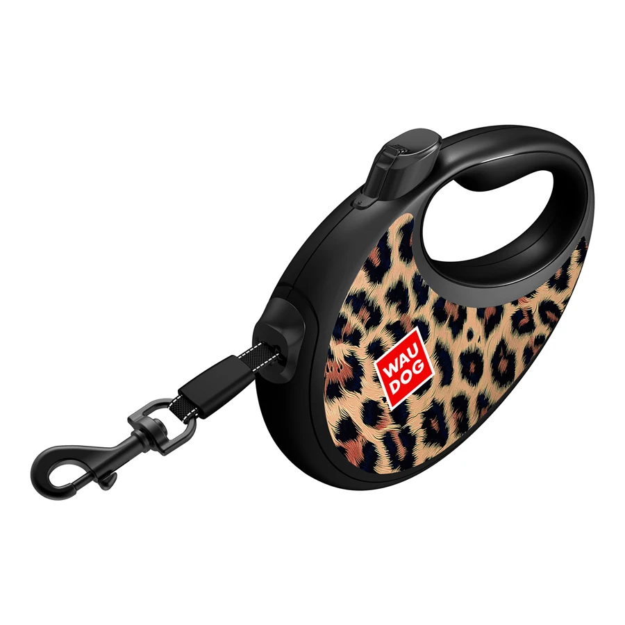 Повідець-рулетка WAUDOG R-leash 3 м пластикова леопардова до 12 кг