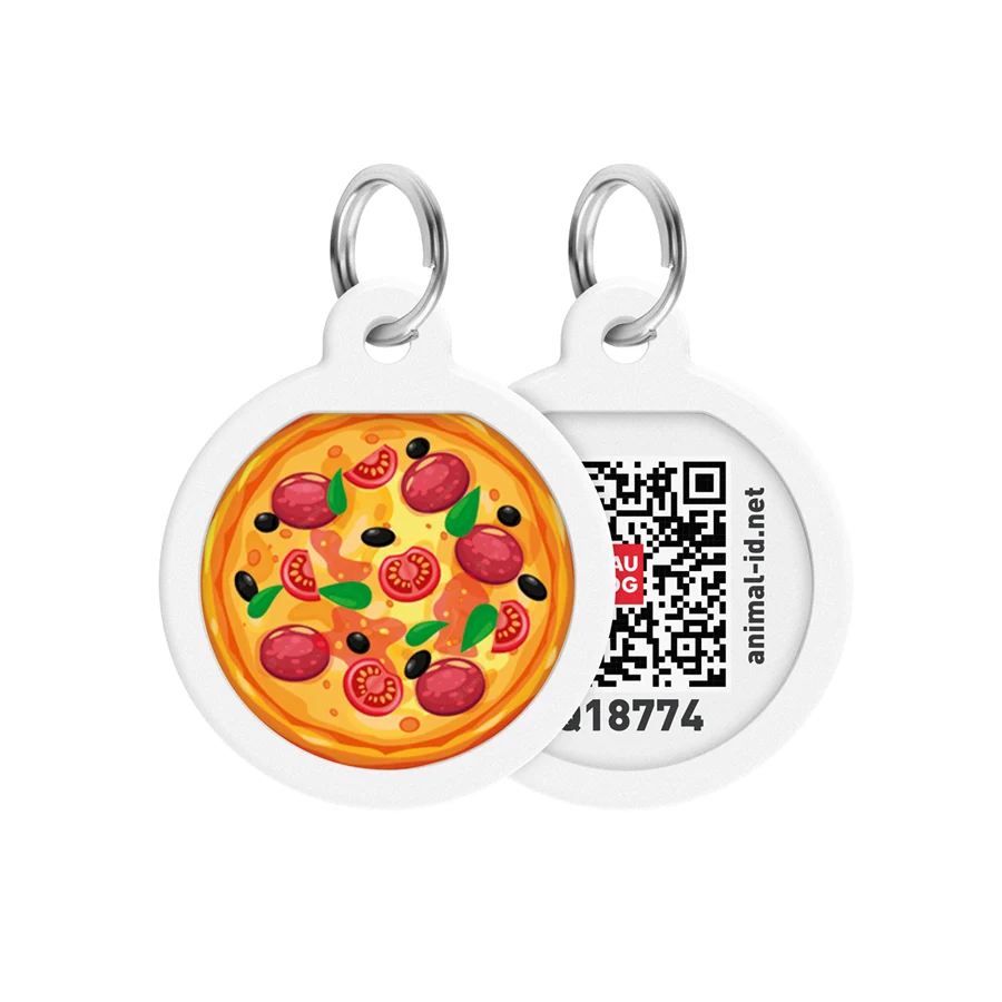 Адресник WAUDOG Smart ID з QR паспортом металевий Д 25 мм Піца