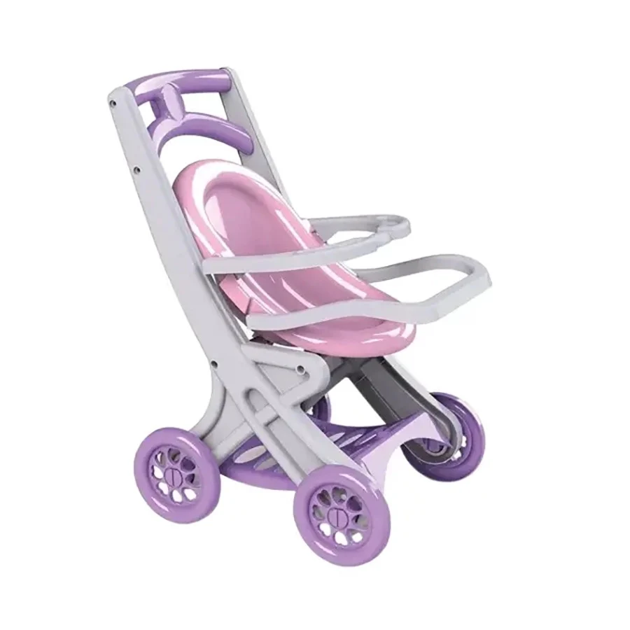 Коляска для ляльок Doloni Toys 0122/04 50х30х40 см пластикова сіро-рожева