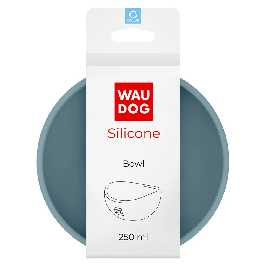 Миска WAUDOG Silicone 250 мл силіконова сірого кольору для котів та маленьких собак