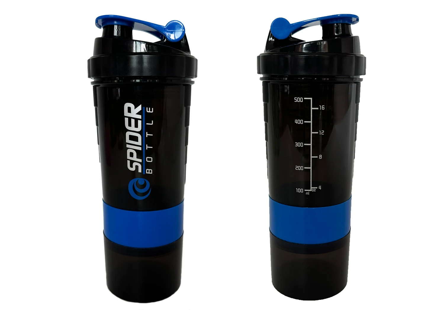 Шейкер спортивний EasyFit Spider 0,5 л харчовий пластик чорний з синім