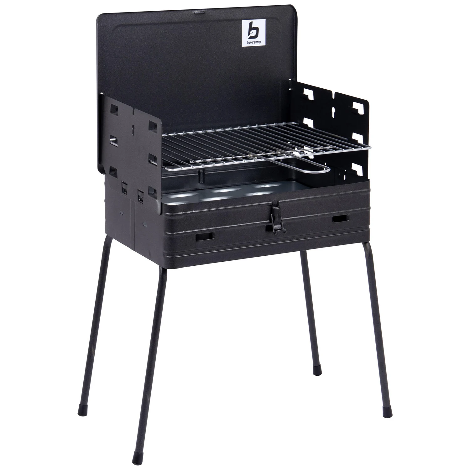 Гриль угольный складной Bo-Camp Suitcase Model Black 400х300х550 мм сталь черный