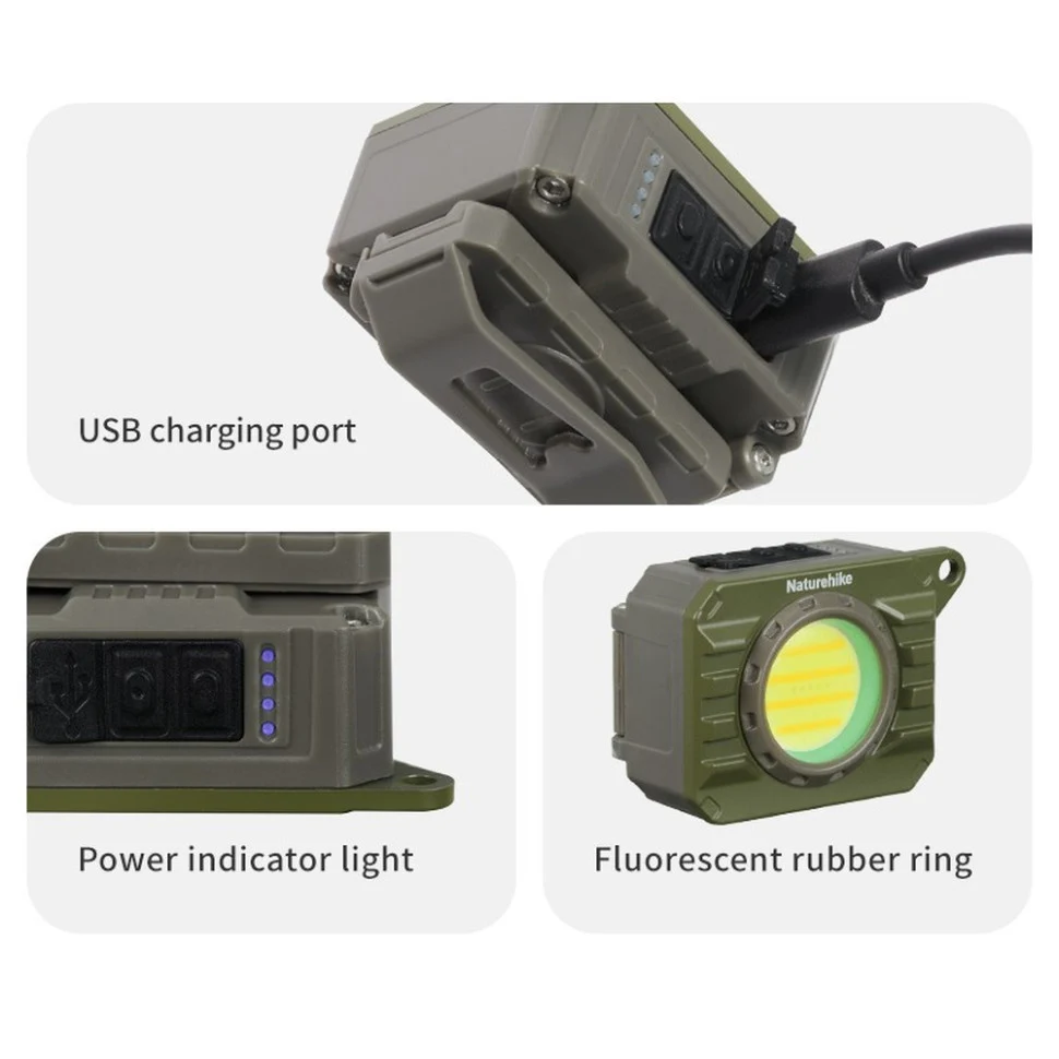 Наключний ліхтар Naturehike CNK2450ZM014 500 лм ABS-пластик 60х43,4х38,4 мм бежевий