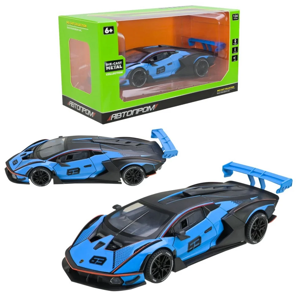 Машинка Lamborghini AP7700 1:24 метал-пластик синя 22x8,5x4,5 см