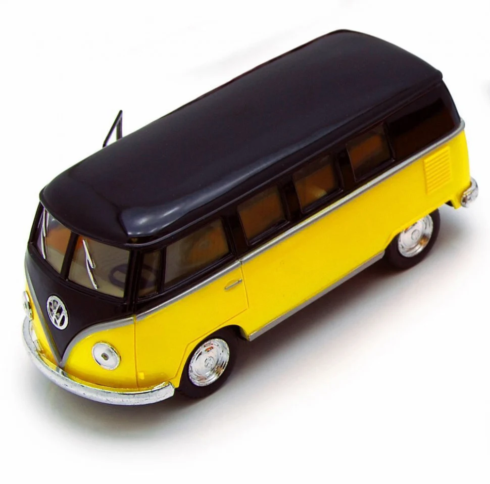 Модель автобуса Volkswagen T2 BUS 1:32 метал жовтий 5 дюймів з інерційним приводом
