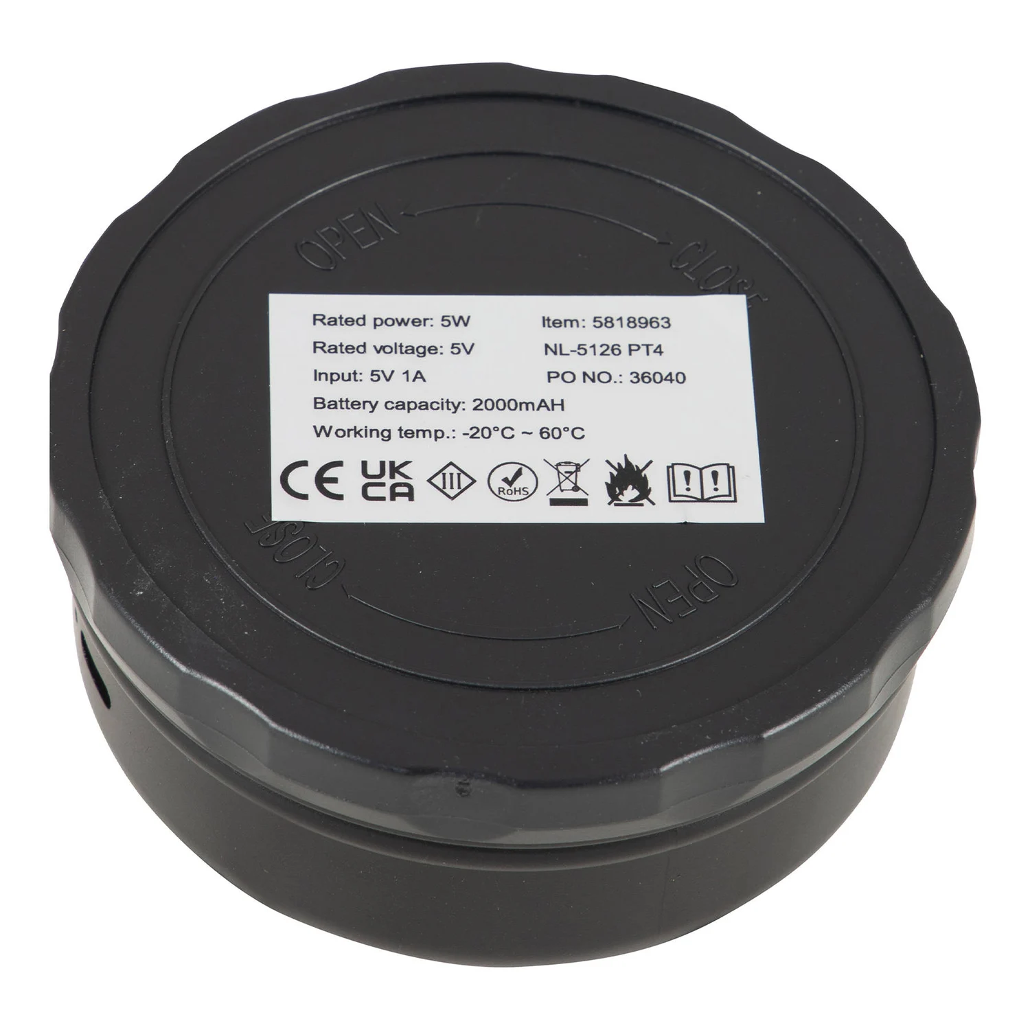 Фонарь кемпінговий Weirfield Rechargeable 180 Лм пластик чорний 190х120х120 мм