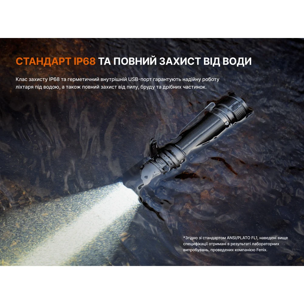 Ліхтар тактичний Fenix TK15R 3200 лм авіаційний алюміній 149x34x25,4 мм чорний