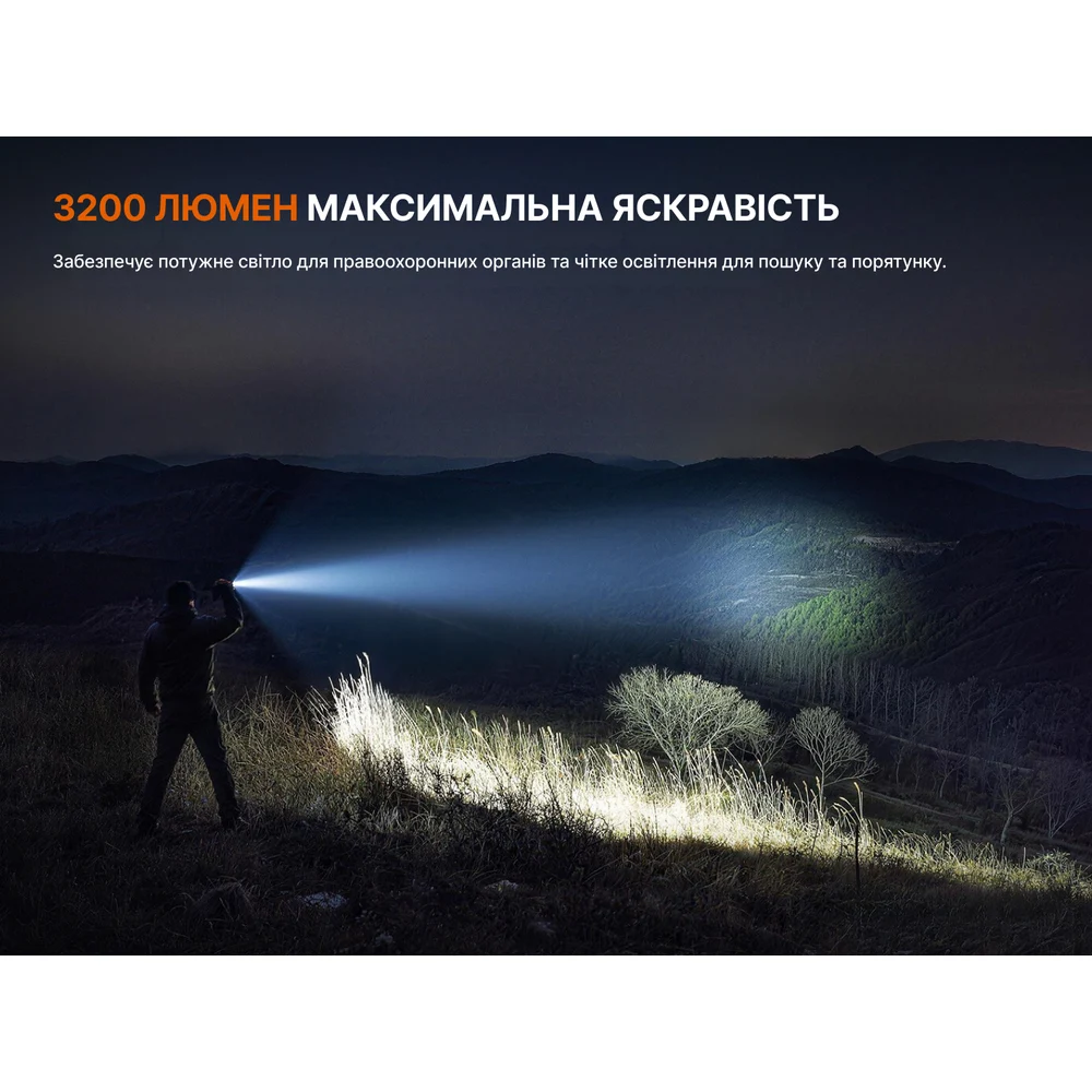 Ліхтар тактичний Fenix TK15R 3200 лм авіаційний алюміній 149x34x25,4 мм чорний
