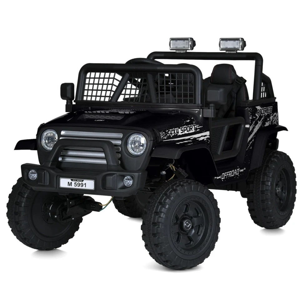 Детский электромобиль Джип M 5991EBLR 116x74x67 см пластик 24V черный