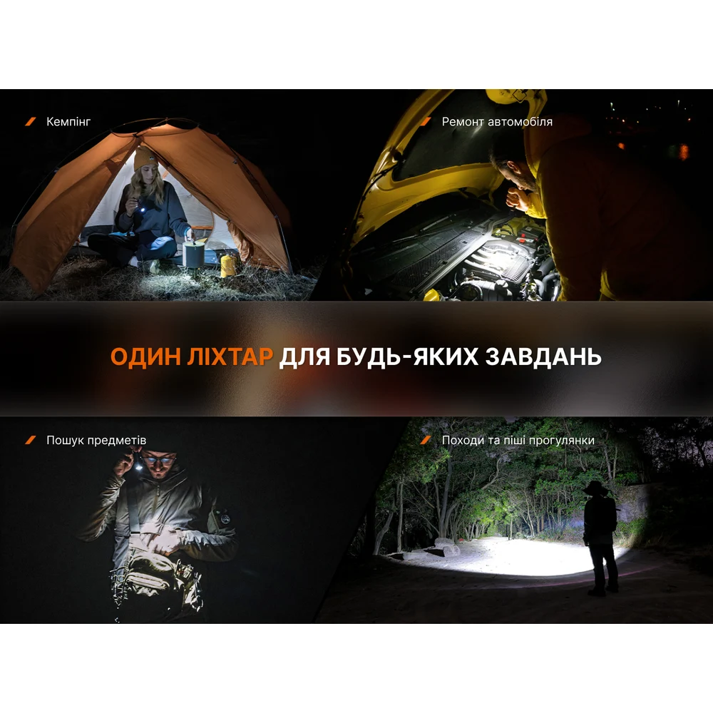 Ліхтар ручний Fenix LD31R 3200 лм авіаційний алюміній 126,4x26,5x25,6 мм чорний