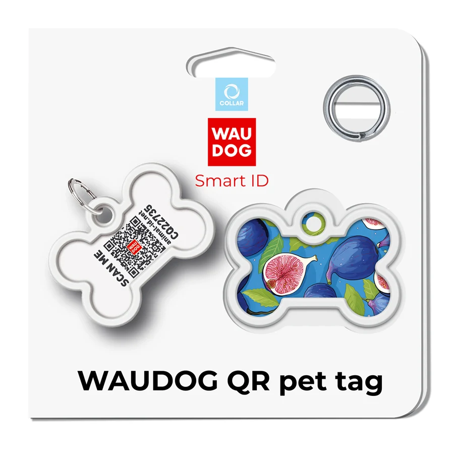Адресник металевий WAUDOG Smart ID з QR паспортом Д 40 мм, Ш 28 мм, сталь, металевий