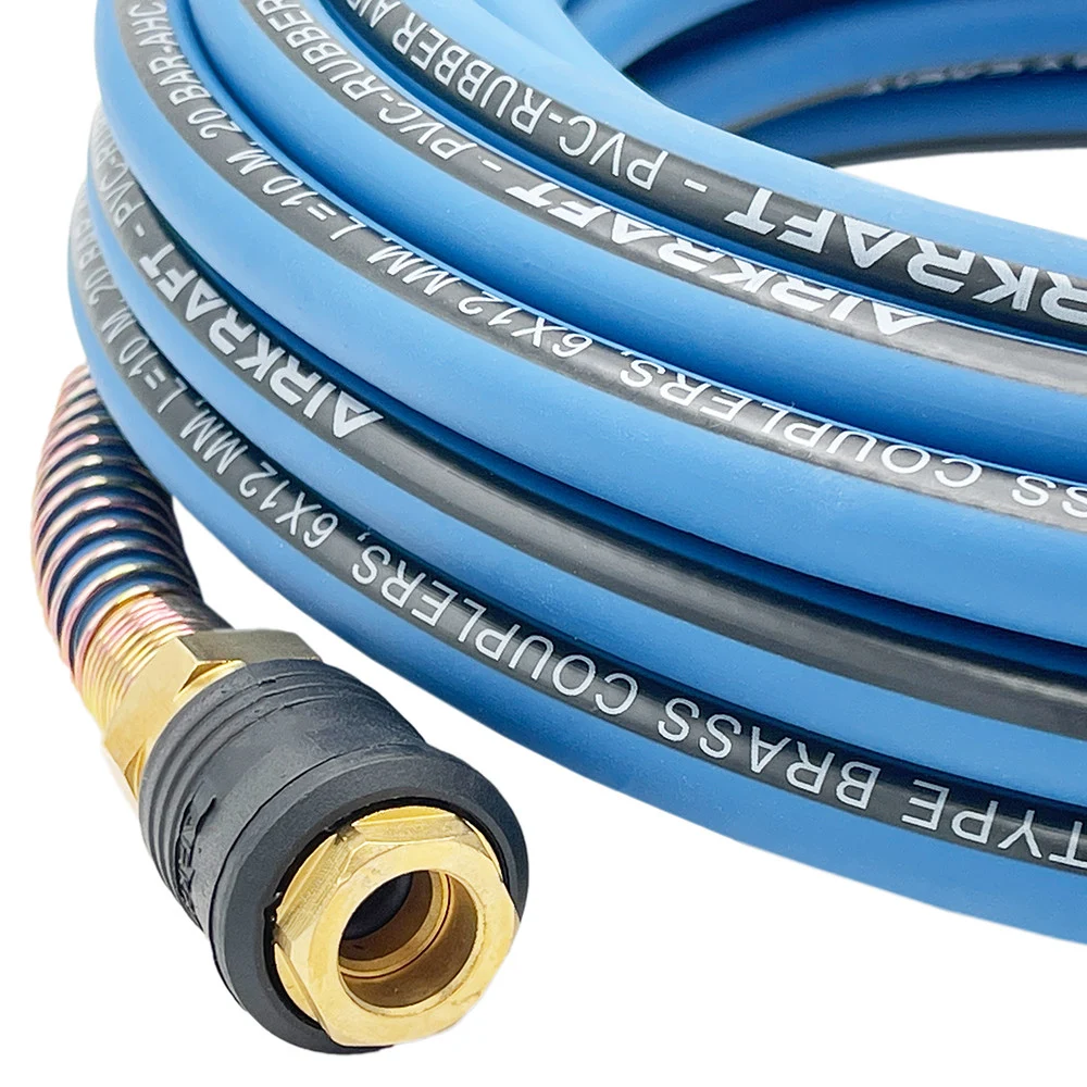 Шланг повітряний 8x14 мм армований PVC-резина 10 м 20 атм синій