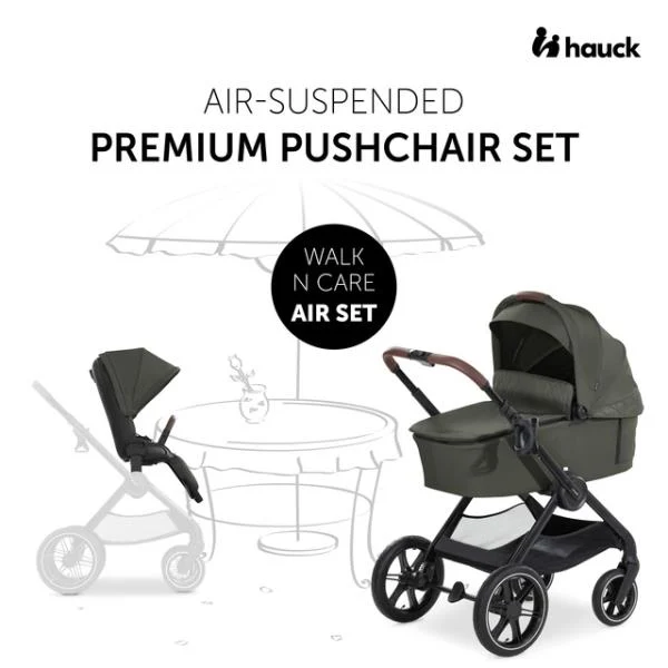 Універсальна коляска 2 в 1 Hauck Walk N Care Air темно-оливковий 98x60x107 см алюміній