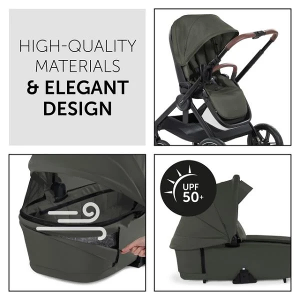 Універсальна коляска 2 в 1 Hauck Walk N Care Air темно-оливковий 98x60x107 см алюміній