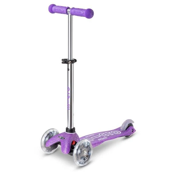 Триколісний самокат Mini Deluxe Fairy Glitter LED 30х11х6 см поліуретан фіолетовий