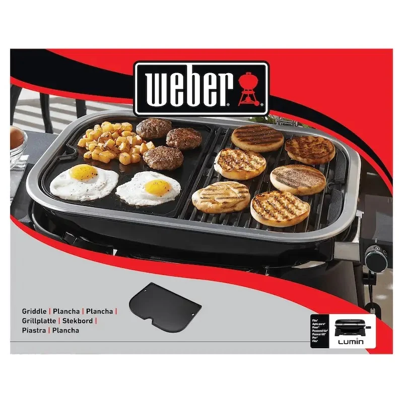 Планча чавунна для електричного гриля Weber Lumin 24,5х33х1,3 см з покриттям фарфорової емалі