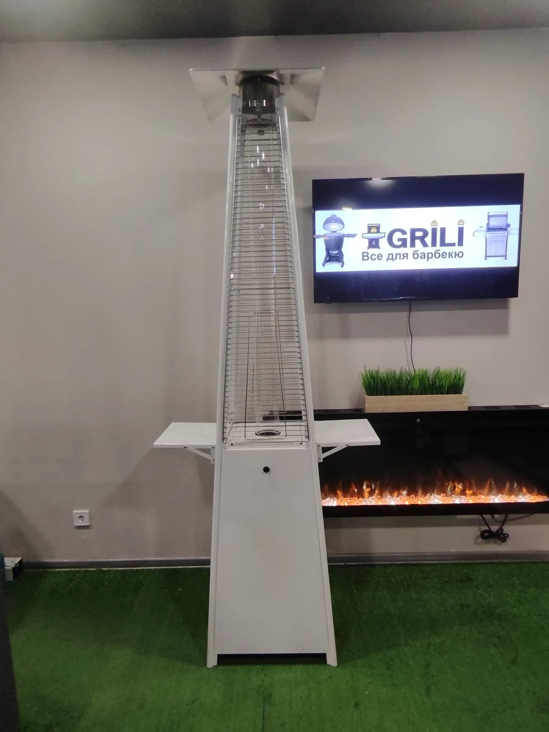 Газовий обігрівач Pyramid White 777417 13 кВт нержавіюча сталь 227х52х52 см