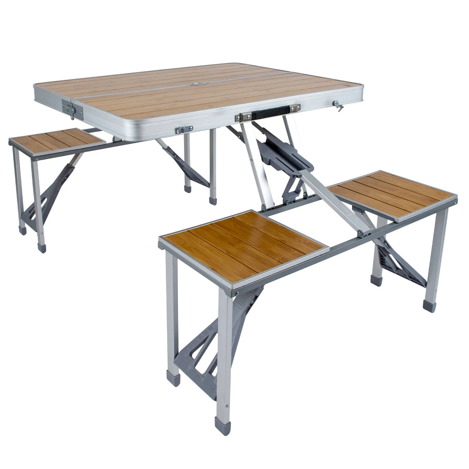 Стіл складний Bo-Camp Bamboo 65х85 см алюміній бамбук Brown/Silver