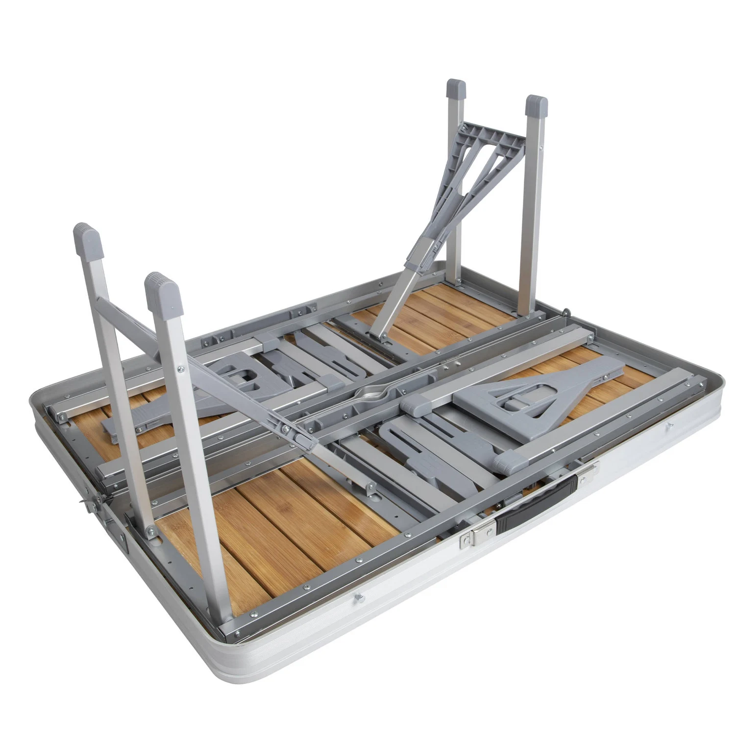 Стіл складний Bo-Camp Bamboo 65х85 см алюміній бамбук Brown/Silver