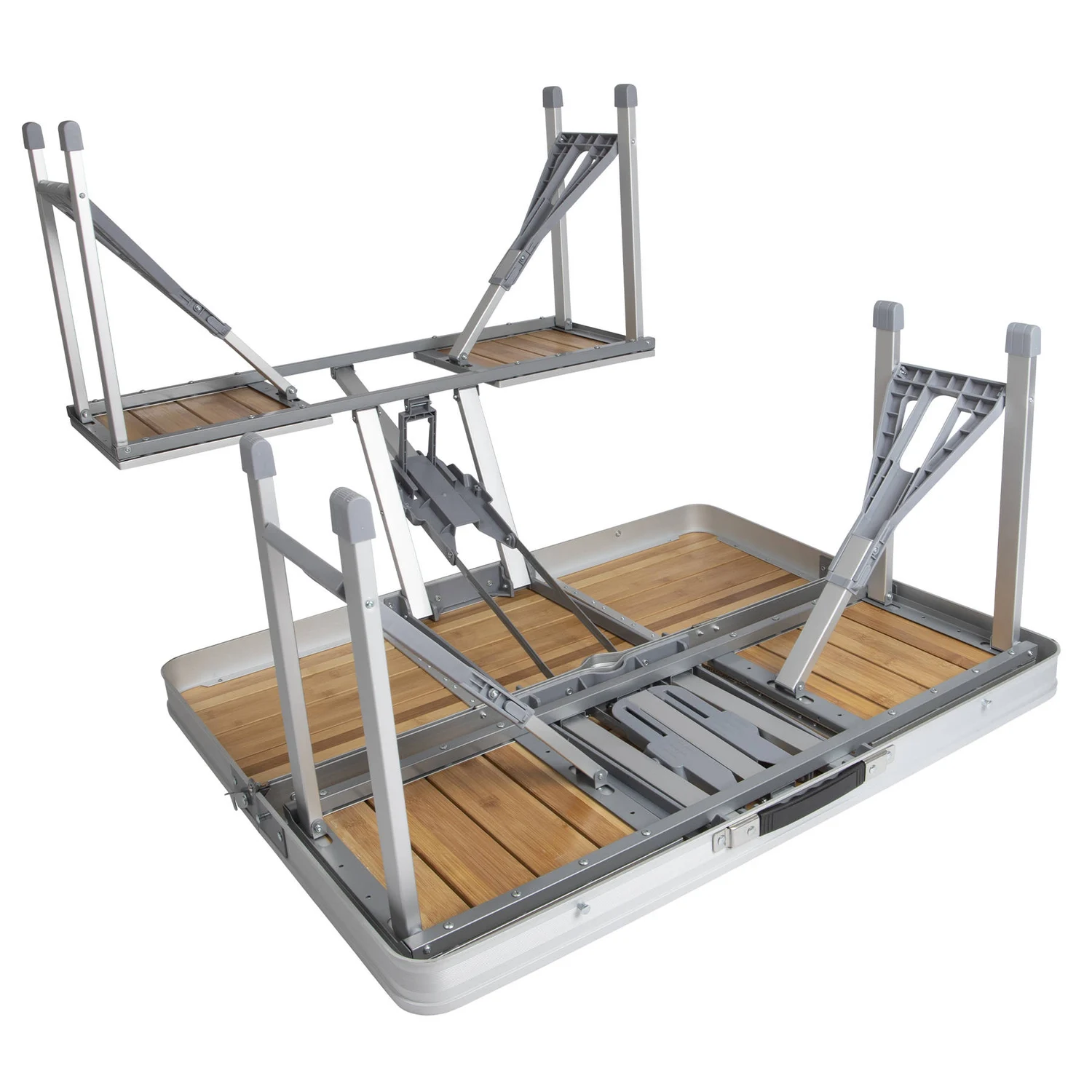 Стіл складний Bo-Camp Bamboo 65х85 см алюміній бамбук Brown/Silver