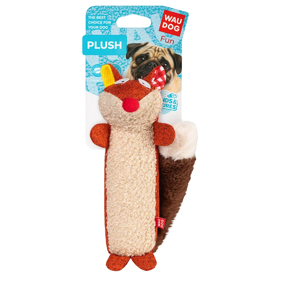Іграшка для собак WAUDOG Fun Plush Лисиця трикотаж 5х18 см помаранчевий