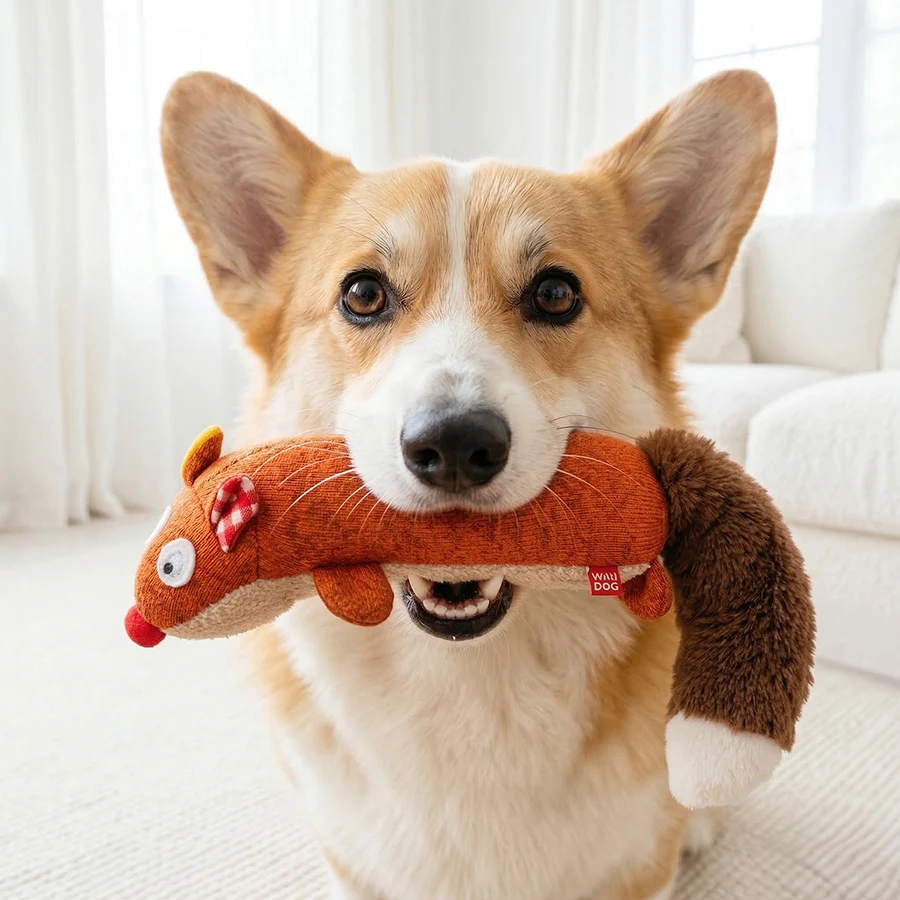 Іграшка для собак WAUDOG Fun Plush Лисиця трикотаж 5х18 см помаранчевий