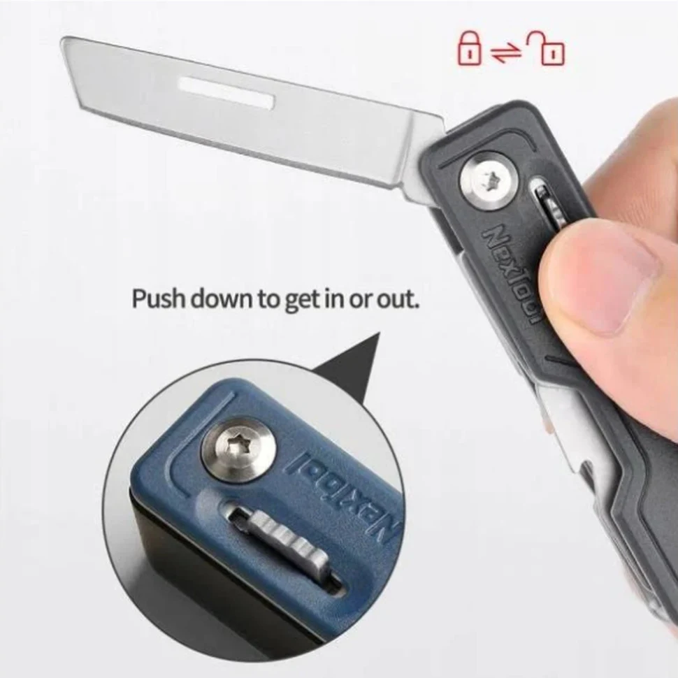 Мультитул NexTool Multi Functional Knife 10 функцій сталь 20Cr13 5 см синій 88 г