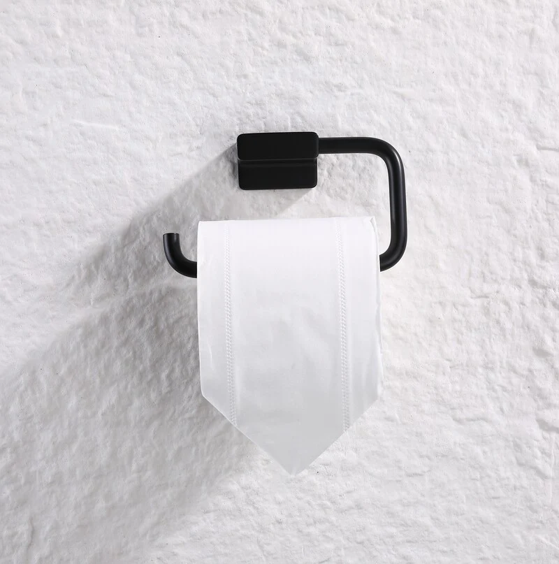 Тримач для туалетного паперу настінний Koer AS-0107-05 ABS-пластик чорний