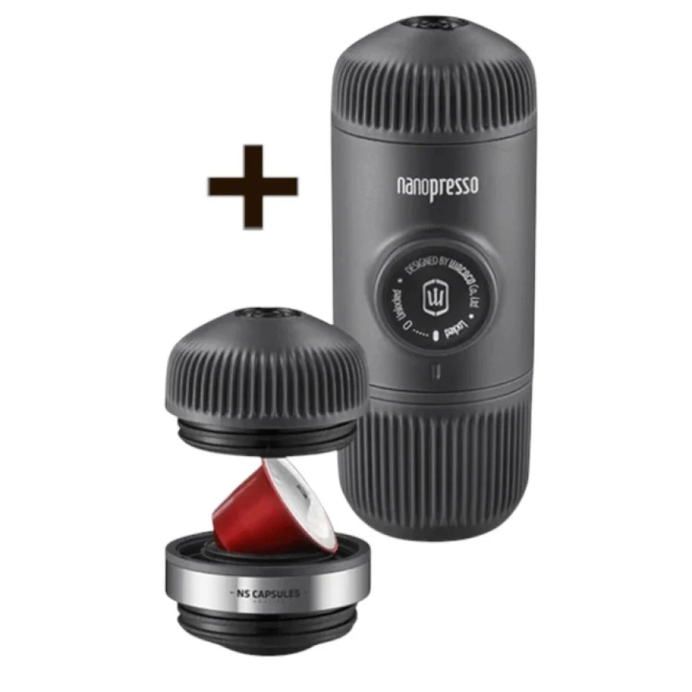 Портативна еспресо-кавоварка Wacaco Nanopresso механічна 62х71х156 мм нержавіюча сталь