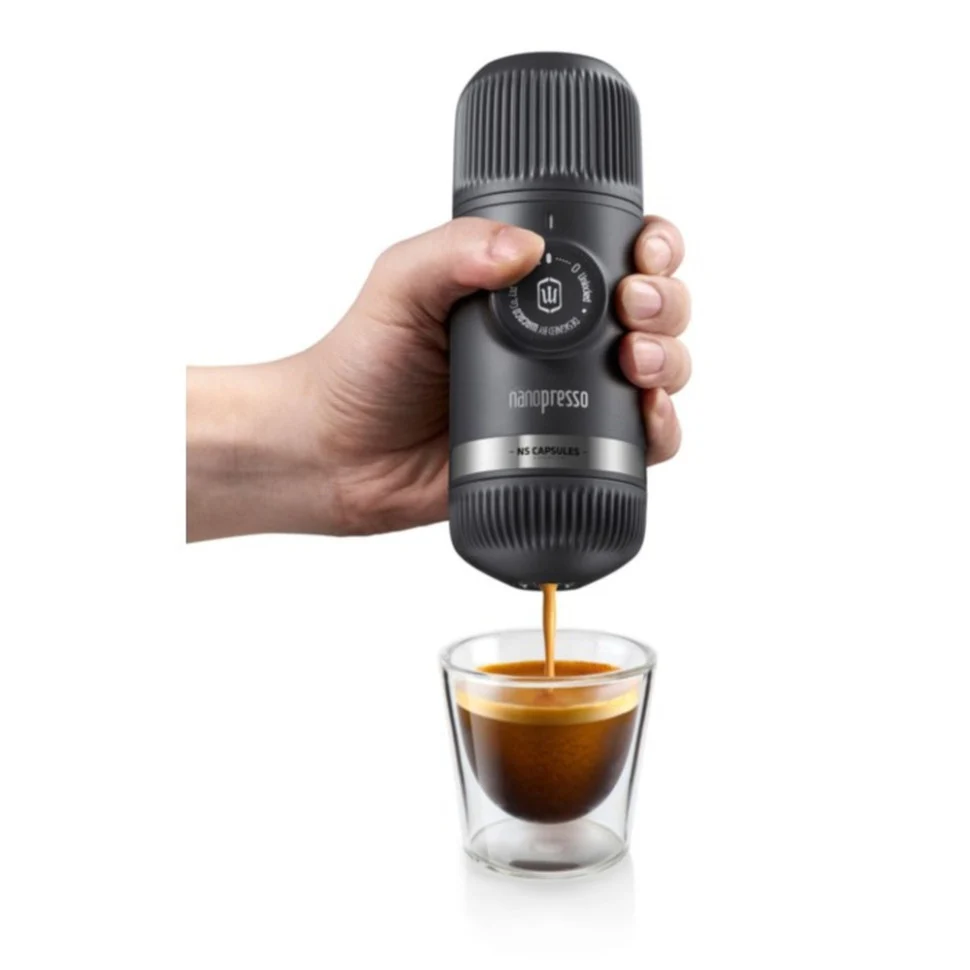 Портативна еспресо-кавоварка Wacaco Nanopresso механічна 62х71х156 мм нержавіюча сталь