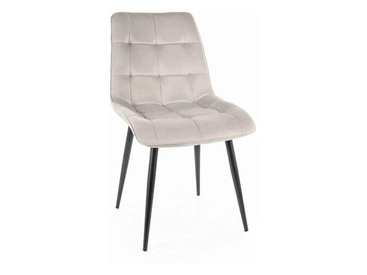 Стілець офісний CHIC VELVET 50x43x88 см метал/оксамит світло-сірий чорний каркас