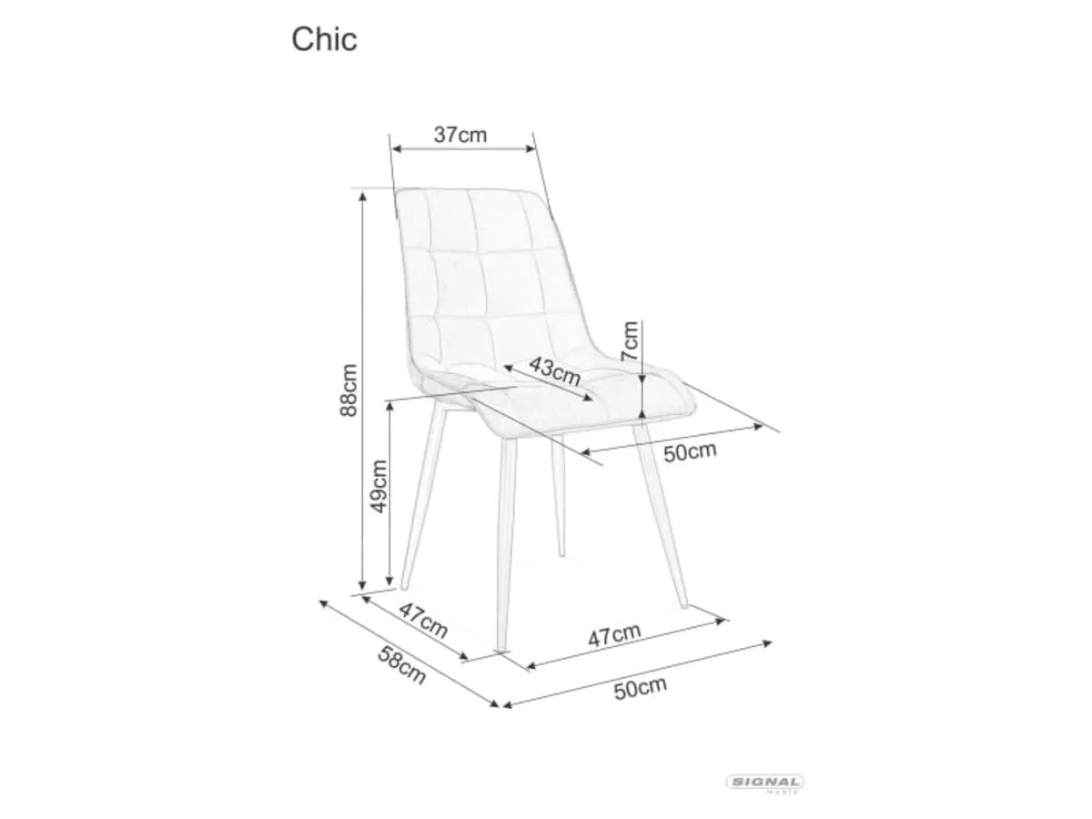 Стілець офісний CHIC VELVET 50x43x88 см метал/оксамит світло-сірий чорний каркас