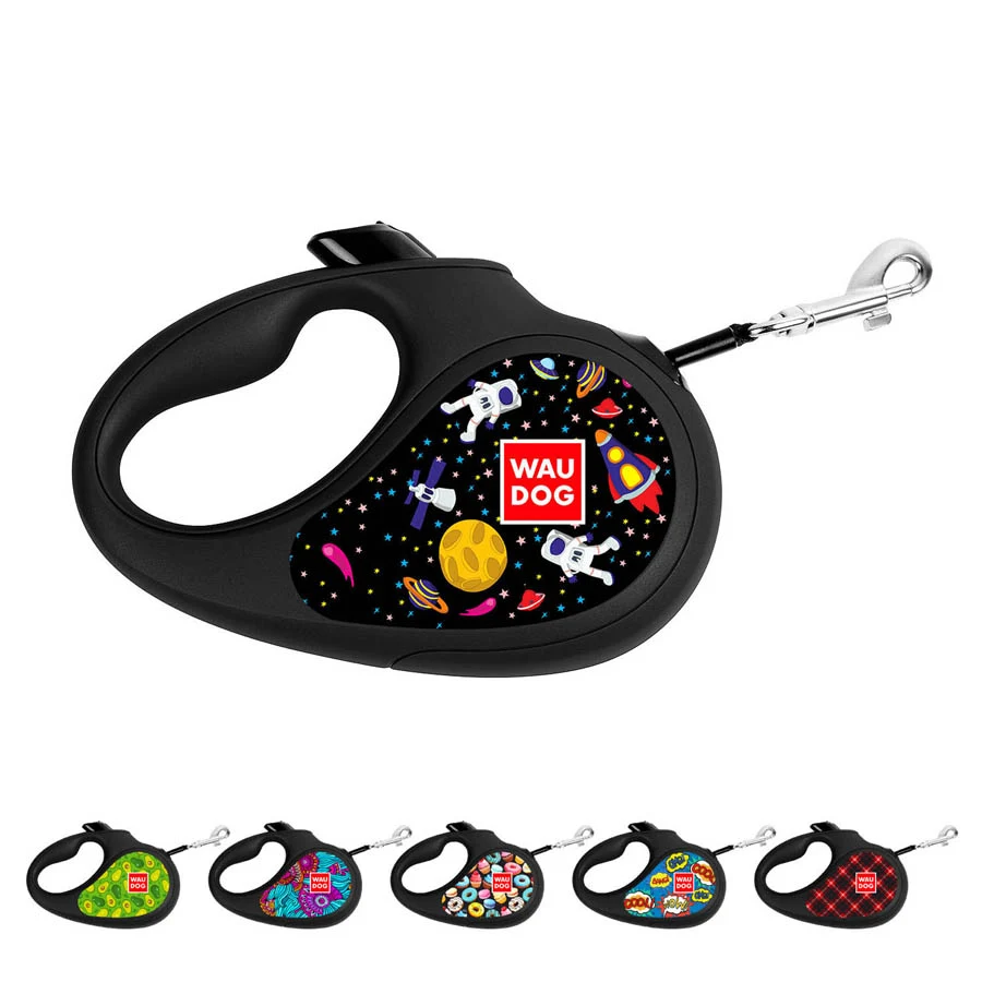 Повідець-рулетка WAUDOG R-leash XS 3 м пластик чорний до 12 кг