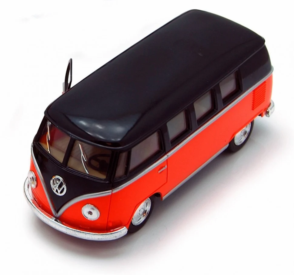 Модель автобуса Volkswagen T2 BUS 1:32 металевий червоний 5 дюймів інерційний привод