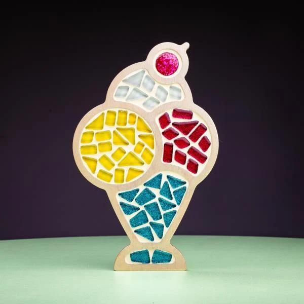 Набір для скляної мозаїки  Mosaaro Морозиво  основа з МДФ  різнобарвний