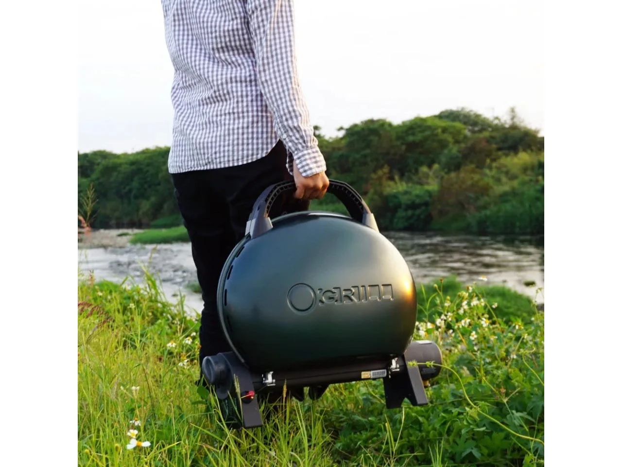 Портативний газовий гриль O-GRILL 500 58,5x21,5x56,7 см металевий зелений