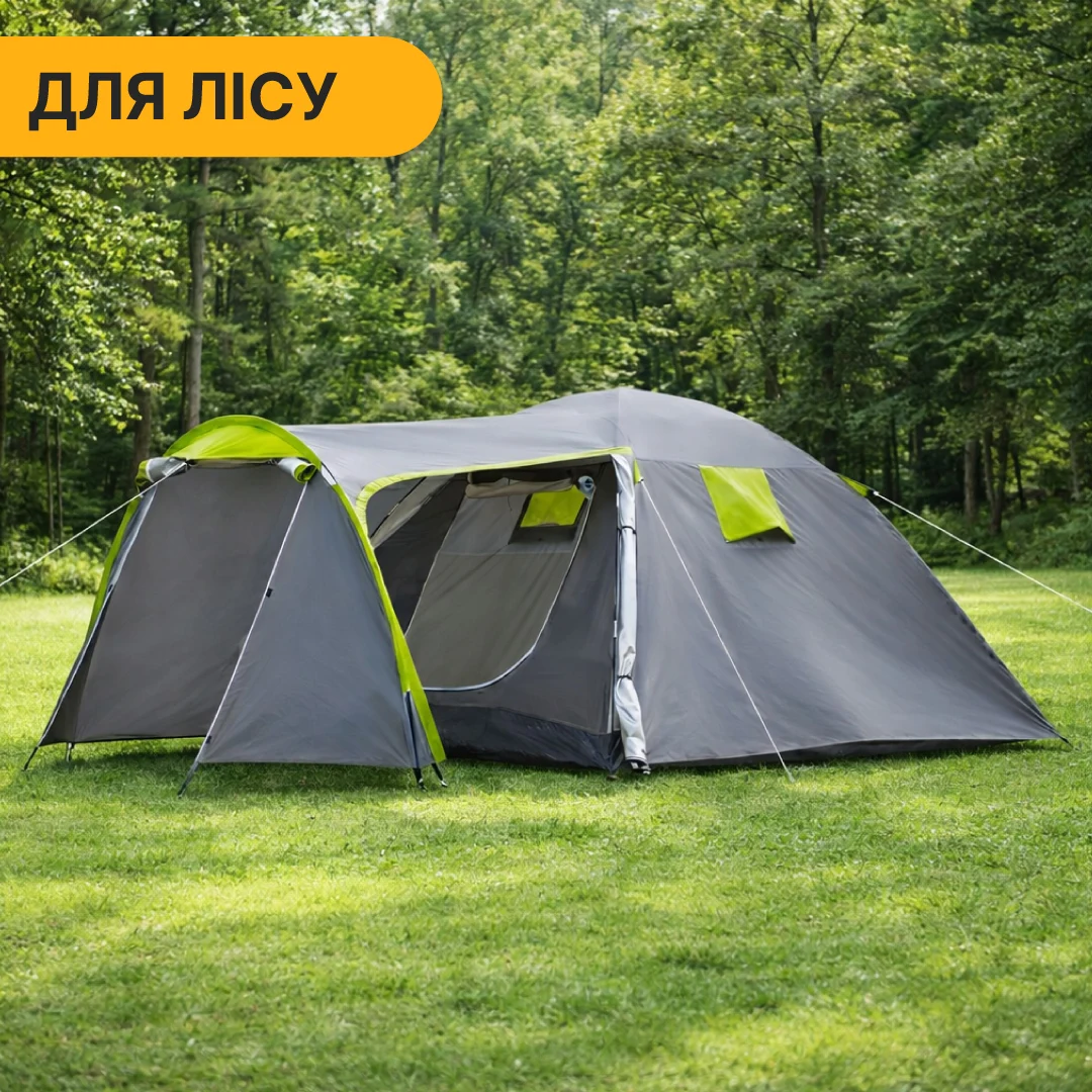 Намет LEOBRO Pro Camp тримісний 405x215x170 см водонепроникний 210T сірий