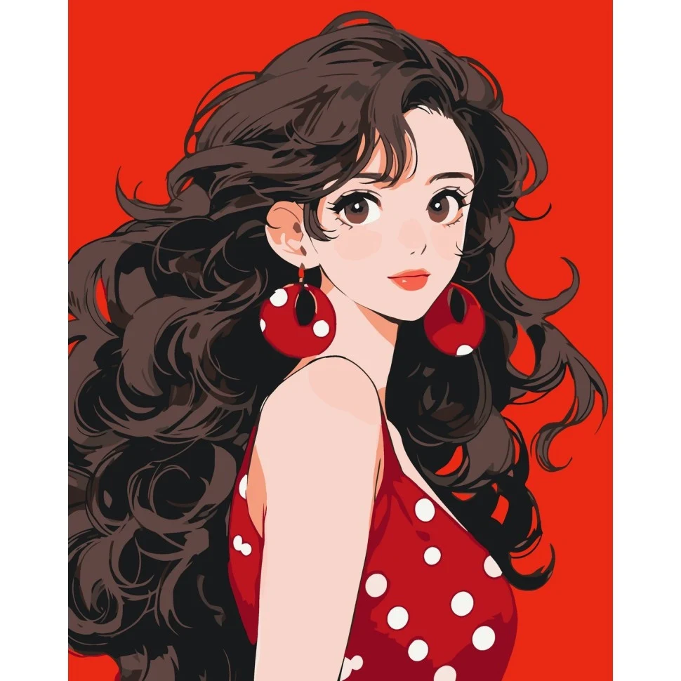 Картина по номерам Anime girl 40х50 см Полотно 14 кольорів
