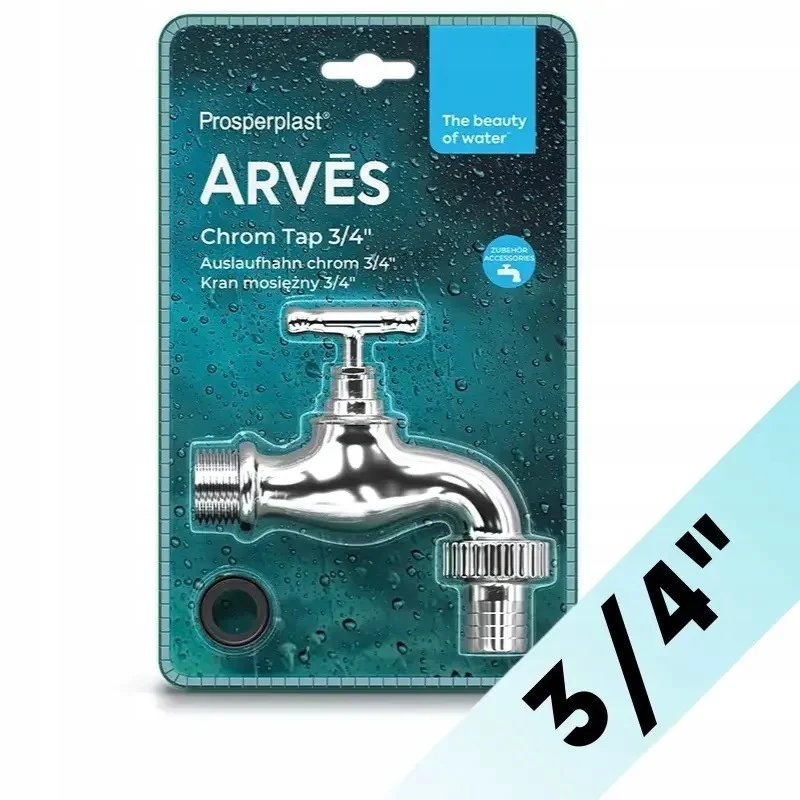 Кран зливний ARVES RTAP1 3/4" латунний сріблястий 230х140 мм