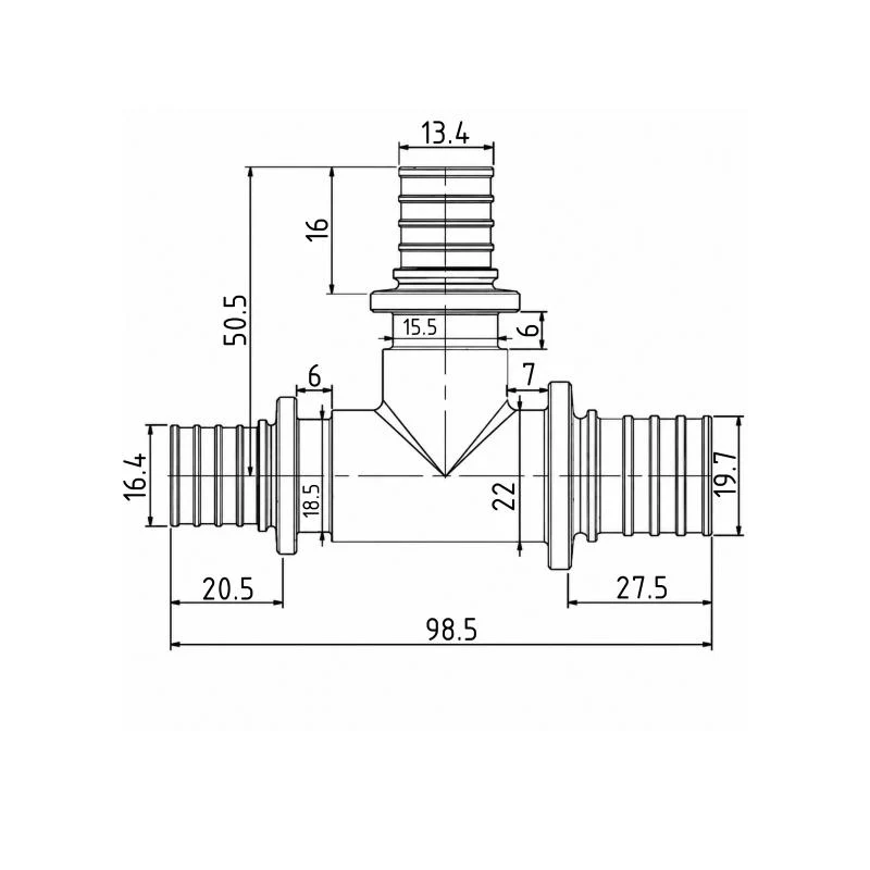 Трійник натяжний Icma №1039 25x16x20 мм пластик