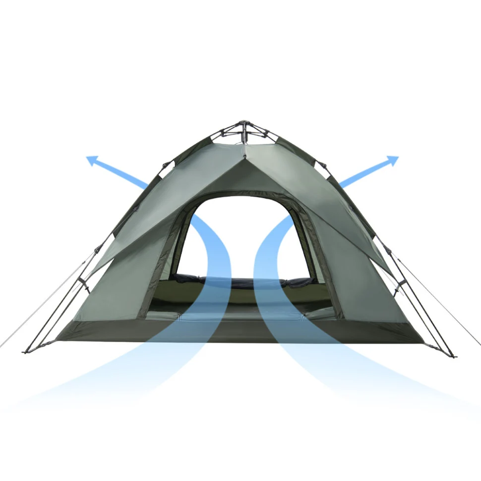 Намет тримісний автоматичний Naturehike NH21ZP008 210x180x130 см Оксфорд оливково-зелений