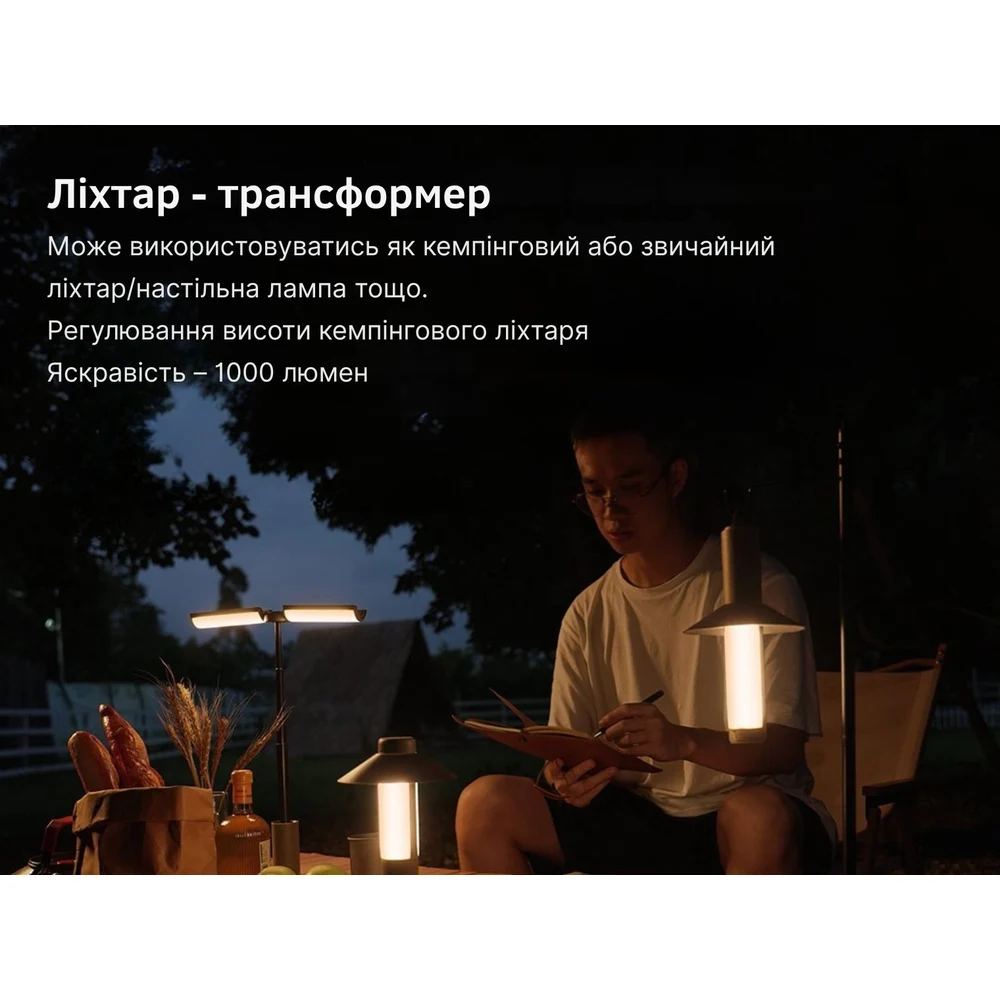Багатофункціональний ліхтар NexTool Wukong 1000 лм пластик чорний 230х40 см