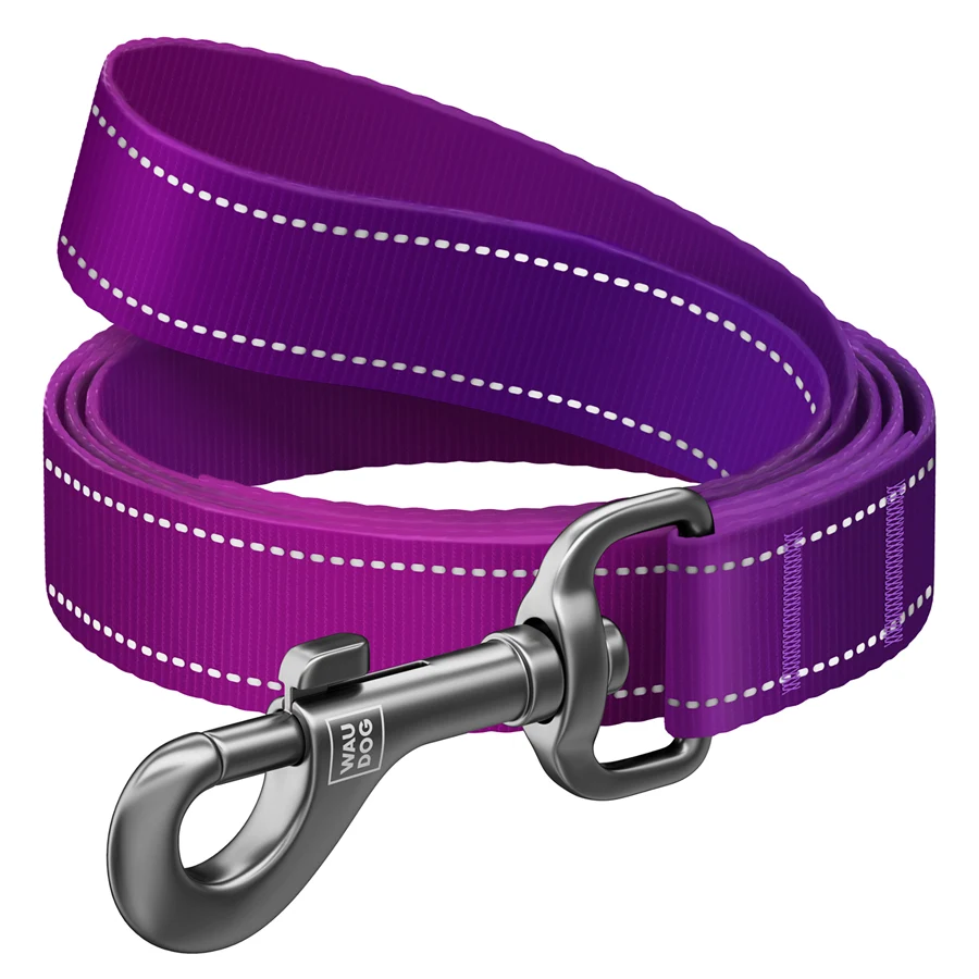 Повідець для собак WAUDOG Nylon Mono світловідбивний 15 мм x 300 см нейлоновий фіолетовий